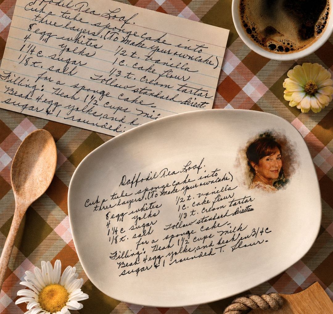 Handwritten recipe platter