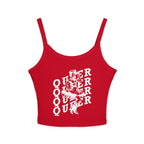 Queer Retro Graphic Fitted Spaghetti Strap Tank Top – Mid Length Pride Cami
