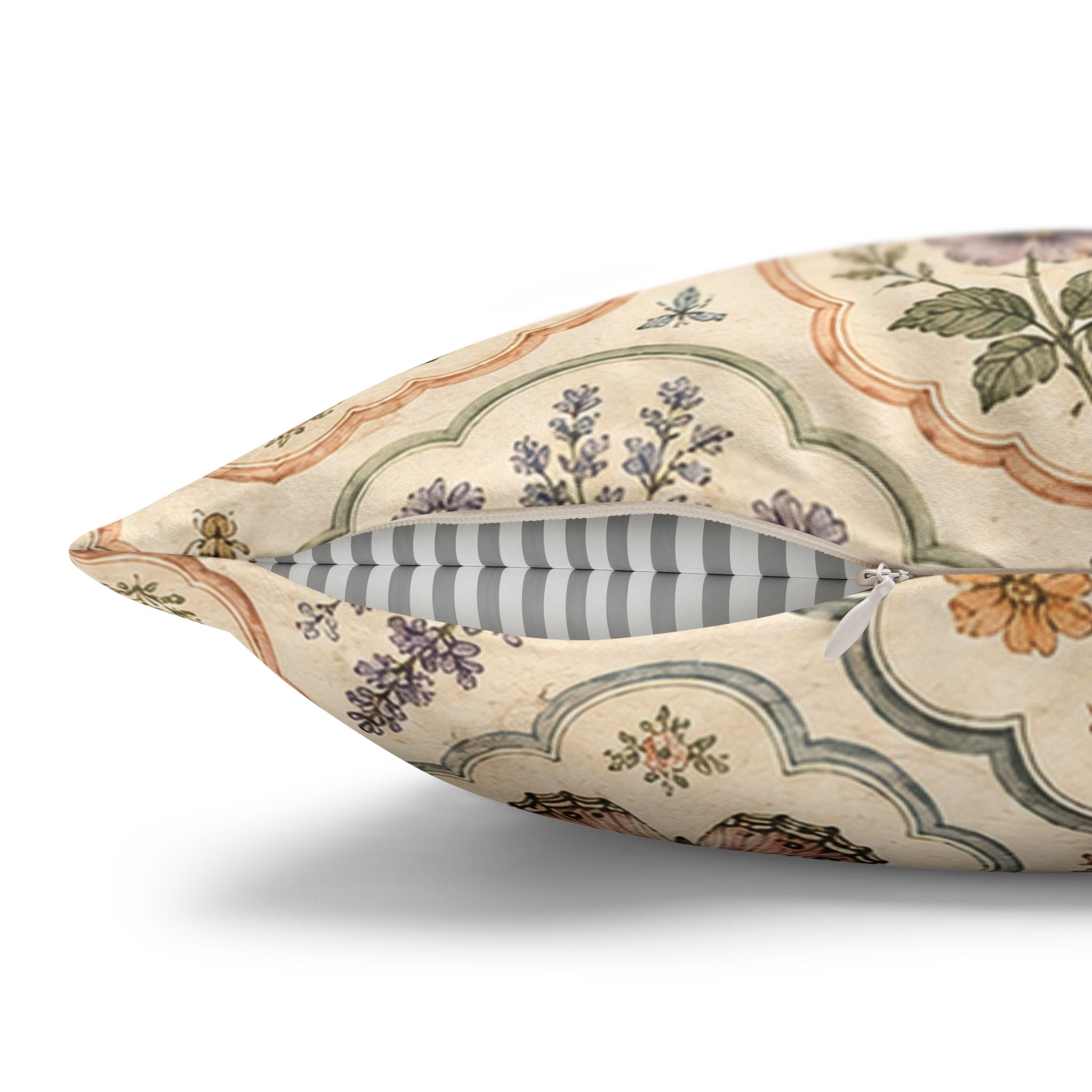 Vintage Butterfly Botanical Faux Suede Pillowcase