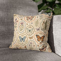 Vintage Butterfly Botanical Faux Suede Pillowcase