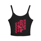 Queer Retro Graphic Fitted Spaghetti Strap Tank Top – Mid Length Pride Cami