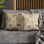 Vintage Butterfly Botanical Faux Suede Pillowcase