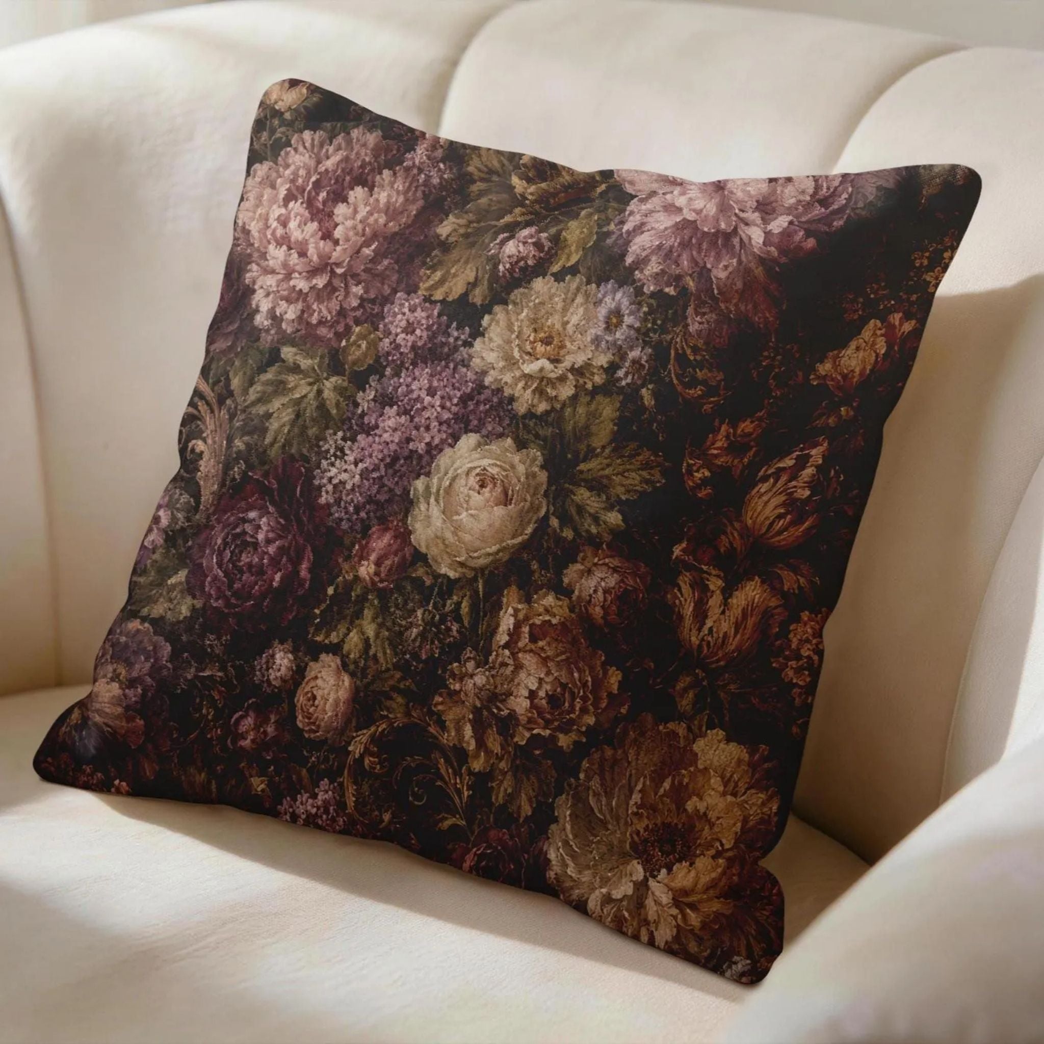Moody Floral Pillow Cover