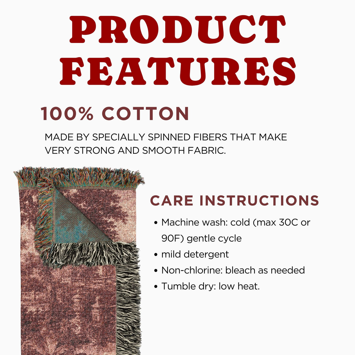 French Burgundy Toile de Jouy Woven Blanket – Toile Throw