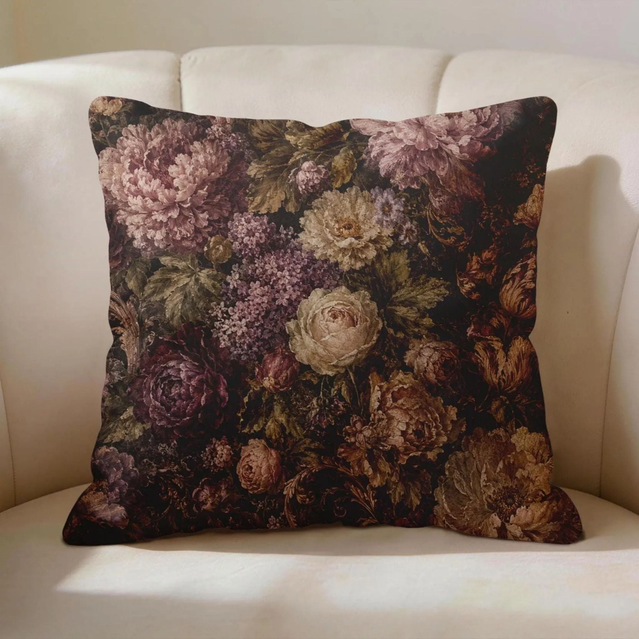 Moody Floral Pillow Cover