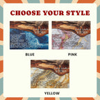 A style selection graphic showing three recipe card designs labeled BLUE, PINK, and YELLOW under the heading 'CHOOSE YOUR STYLE.' Each card features a rustic wood-toned header with the text 'Nana Linda's Kitchen' and a list of ingredients below.