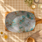 Stained Glass Style Floral Serving Platter | Botanical Decor