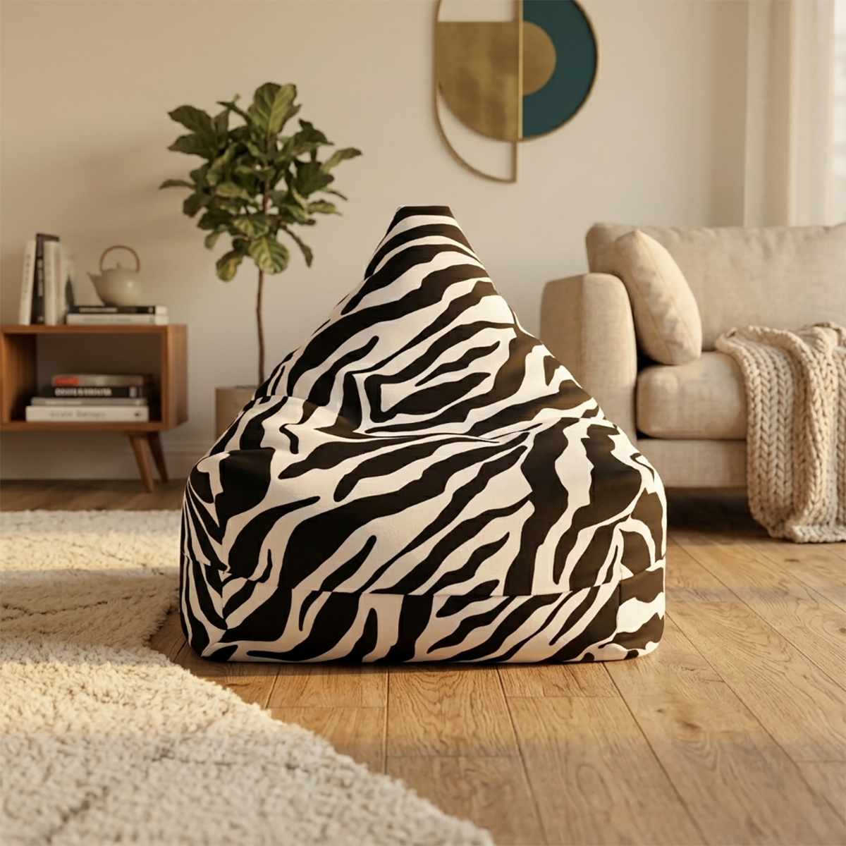 Zebra Print Bean Bag Cover