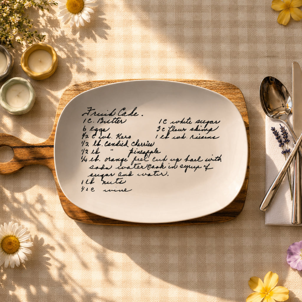 Personalized Handwritten Recipe Serving Platter - Kitchen Keepsake For Mom