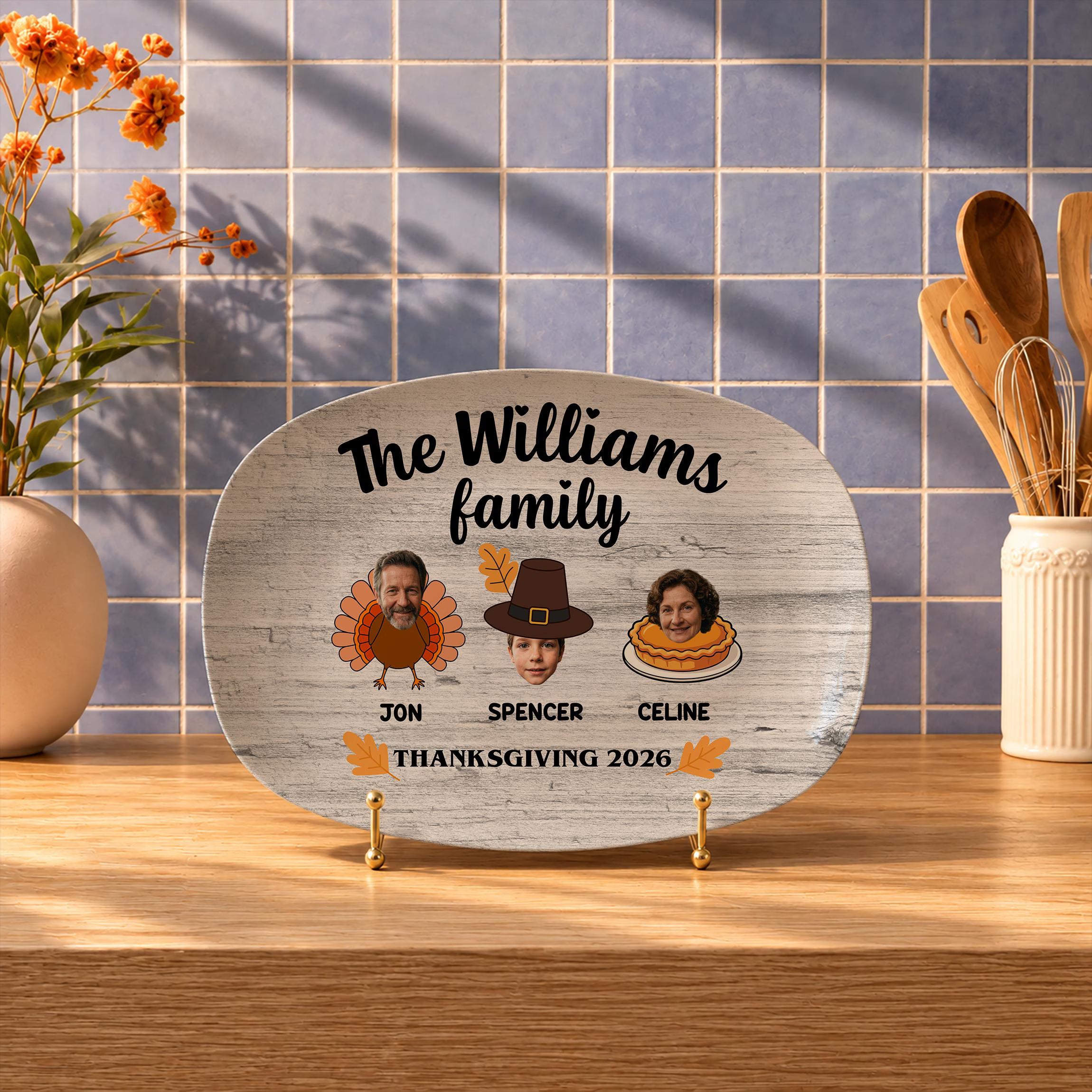 Personalized Thanksgiving Recipe Platter