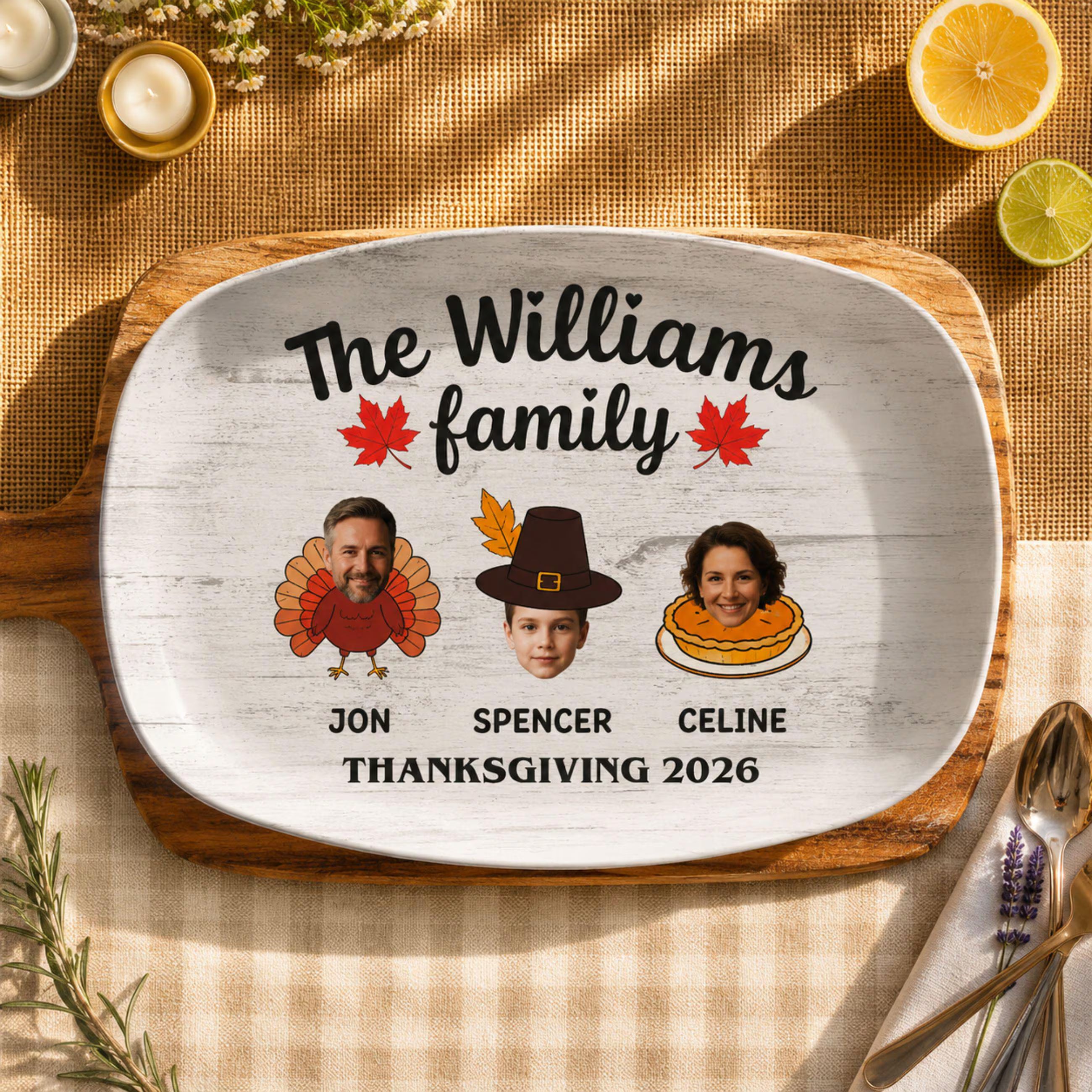 Personalized Thanksgiving Recipe Platter