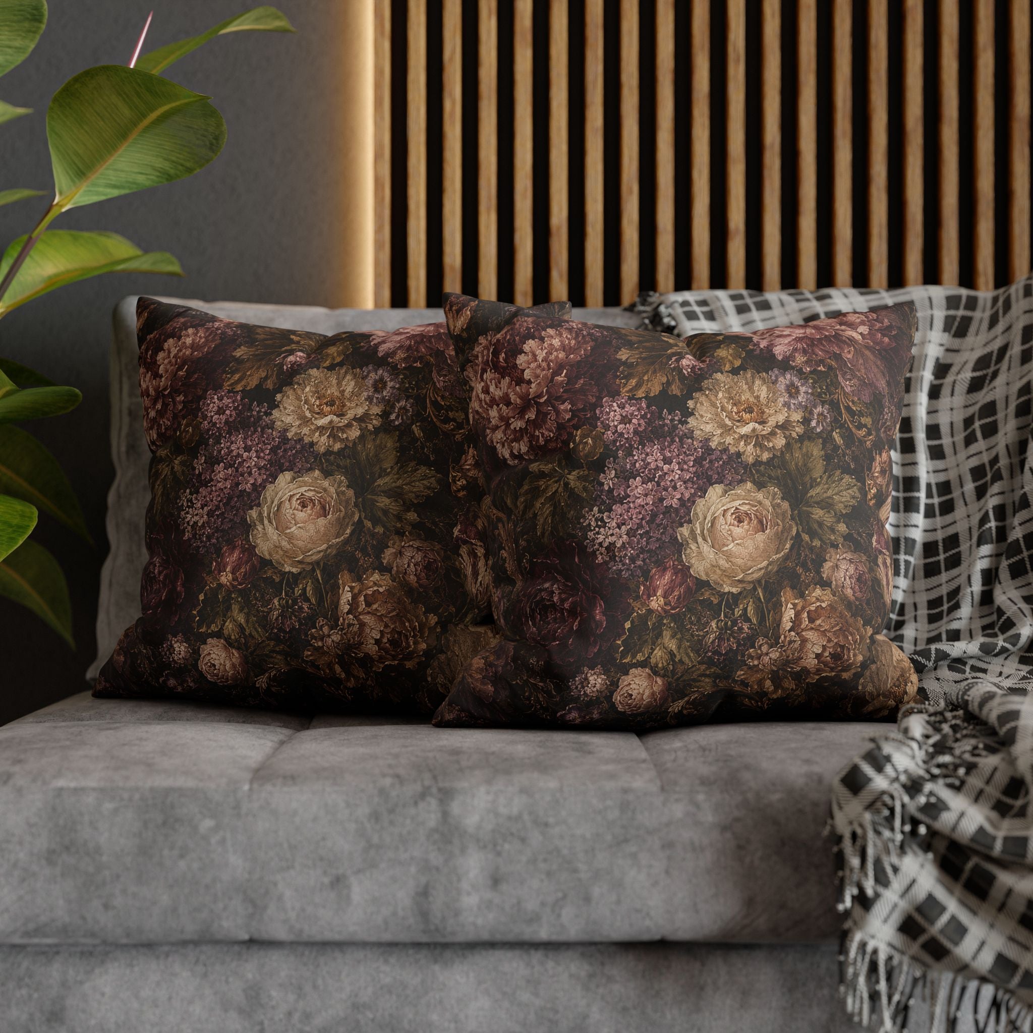 Moody Floral Pillow Cover