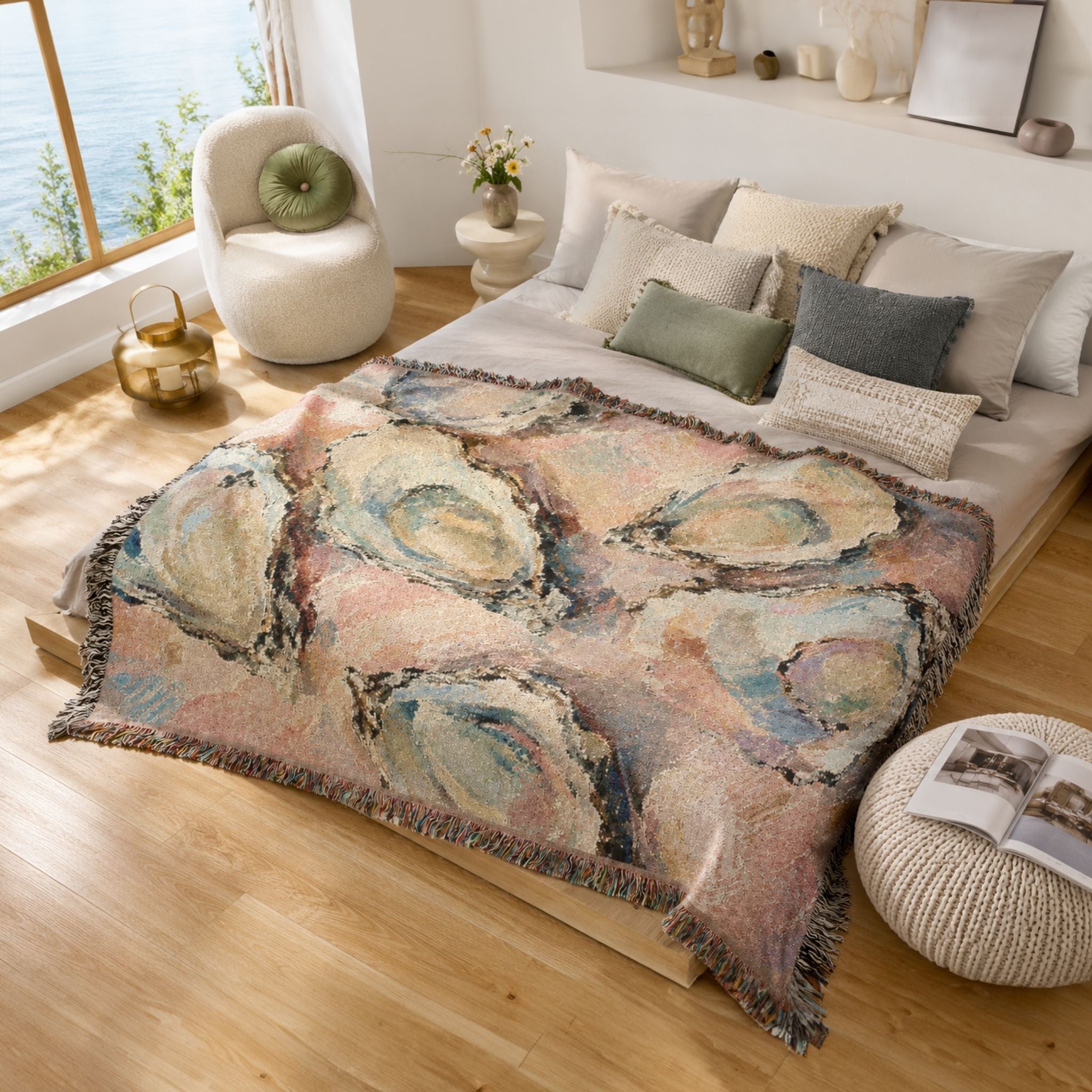 Oyster Painting Woven Blanket