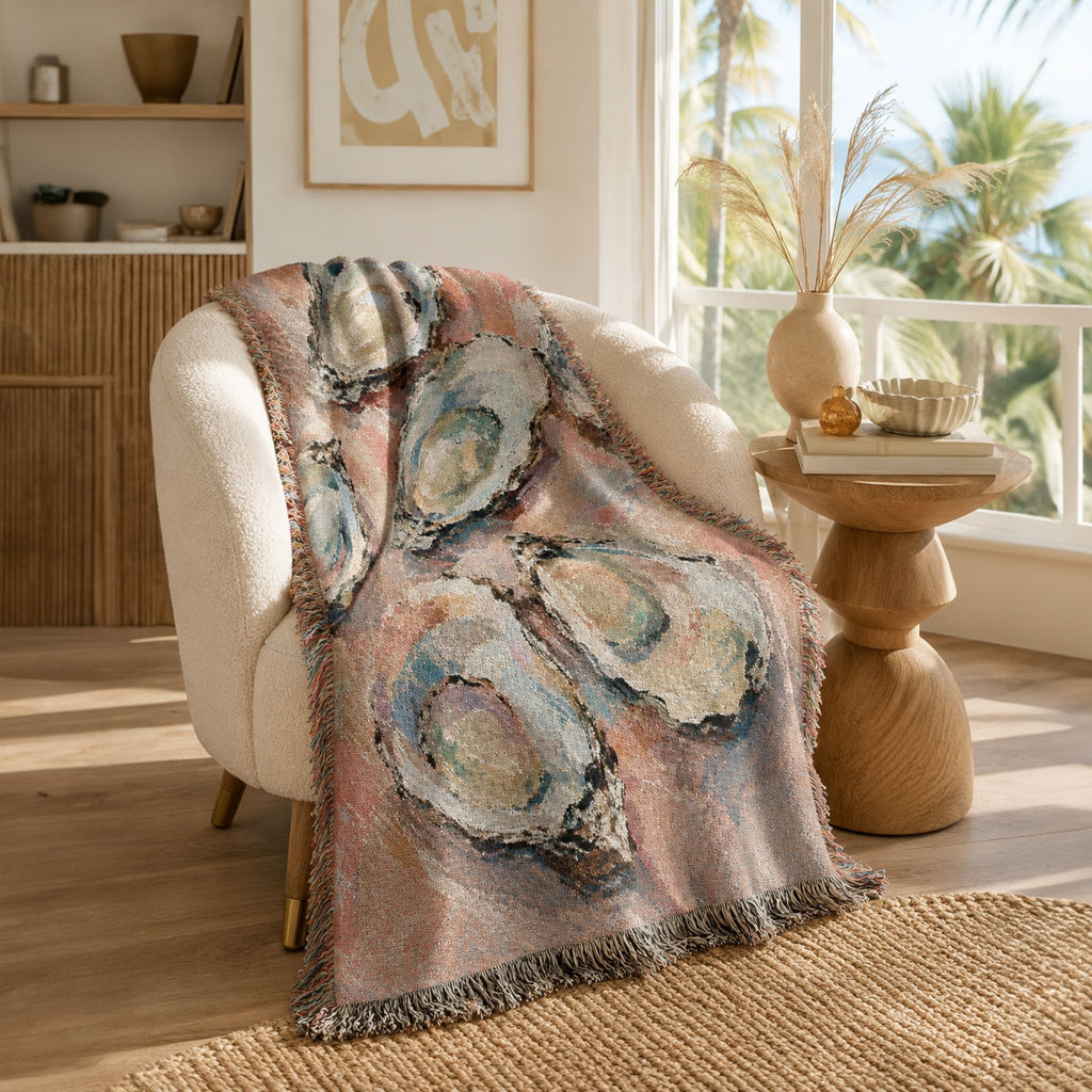 Oyster Painting Woven Blanket